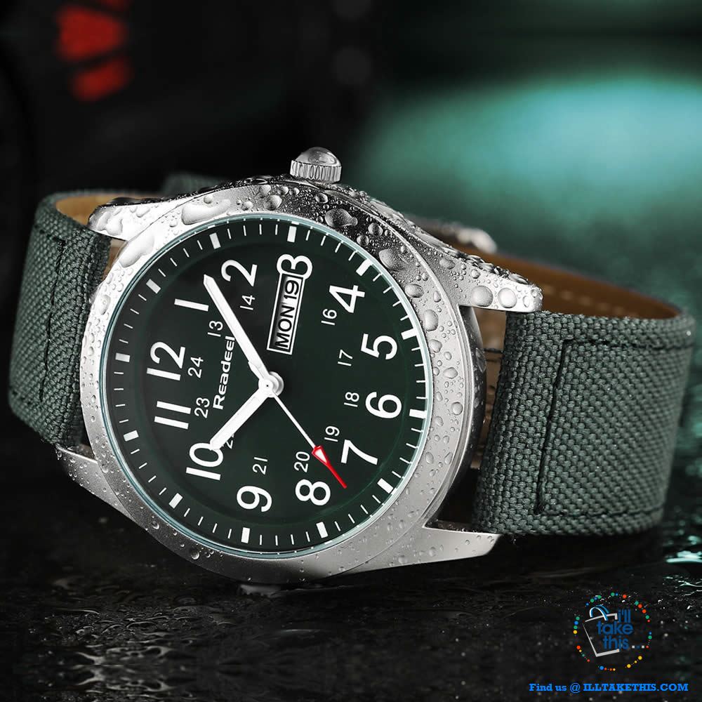 ⌚ Men Limited Edition Military Styled Watches with Canvas Wristband - 3 Color Face/Band Options - I'LL TAKE THIS