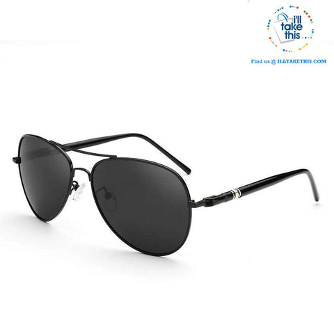 Image of 👨 Men's Pilot Style UV400 Polarized Sunglasses - Spring Arm's 4 color Options - I'LL TAKE THIS