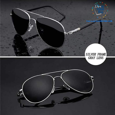 Image of 👨 Men's Pilot Style UV400 Polarized Sunglasses - Spring Arm's 4 color Options - I'LL TAKE THIS