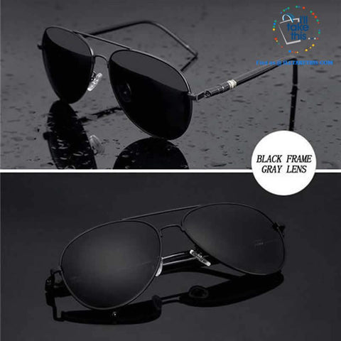 Image of 👨 Men's Pilot Style UV400 Polarized Sunglasses - Spring Arm's 4 color Options - I'LL TAKE THIS