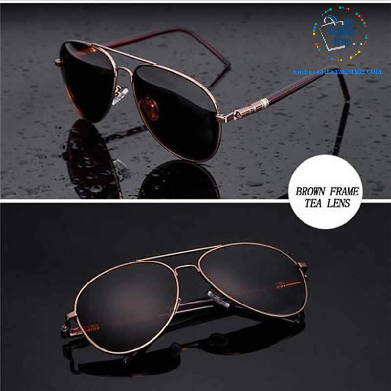 👨 Men's Pilot Style UV400 Polarized Sunglasses - Spring Arm's 4 color Options - I'LL TAKE THIS