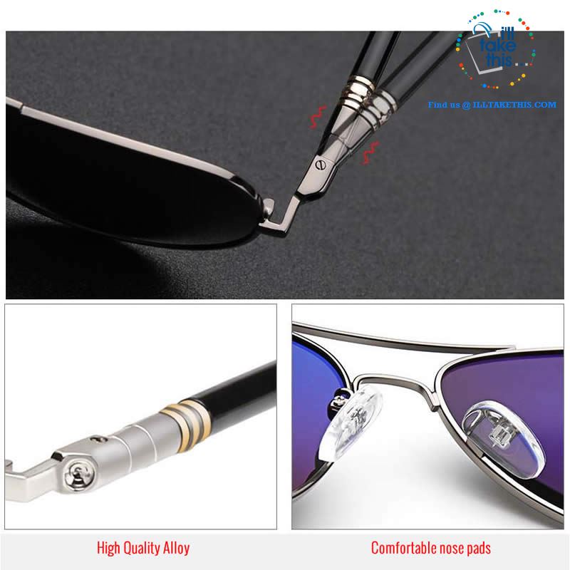 👨 Men's Pilot Style UV400 Polarized Sunglasses - Spring Arm's 4 color Options - I'LL TAKE THIS