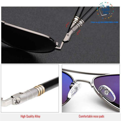 Image of 👨 Men's Pilot Style UV400 Polarized Sunglasses - Spring Arm's 4 color Options - I'LL TAKE THIS