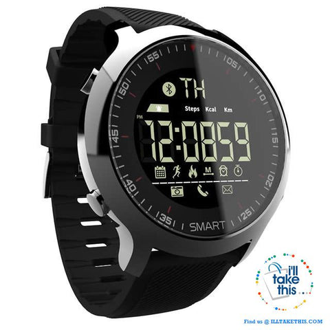 Image of Men's Sports Smartwatch - Water-resistant, pedometers, message, reminder, Bluetooth for iOS/Android - I'LL TAKE THIS