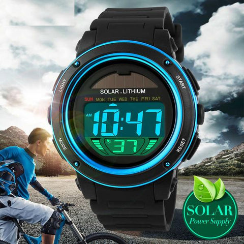 Image of Gent's Solar energy Electronic Sports Watch with LED Digital Quartz Display - I'LL TAKE THIS