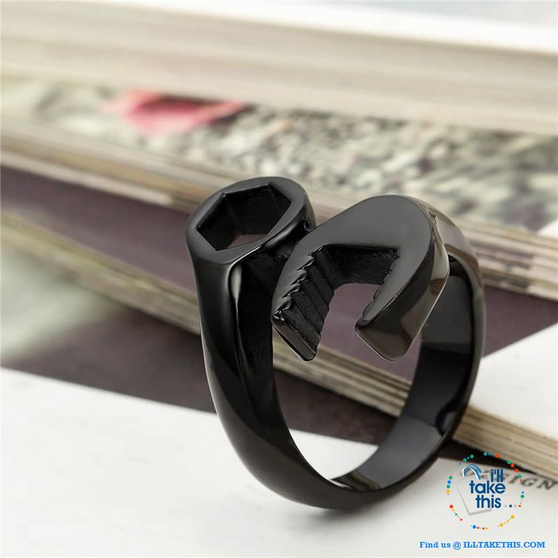 🔧 Men's Spanner/Wrench Stainless Steel Rings in Gold, Silver or Black - I'LL TAKE THIS