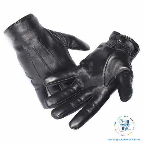 Image of Touch screen Soft Sheepskin Leather Gloves in Black - I'LL TAKE THIS