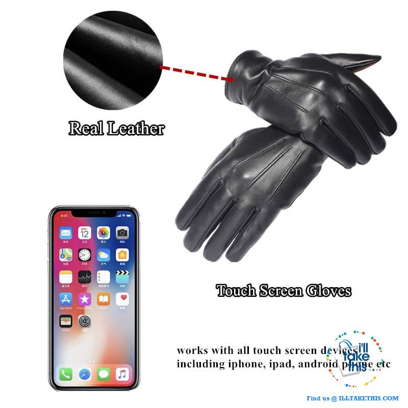 Touch screen Soft Sheepskin Leather Gloves in Black - I'LL TAKE THIS