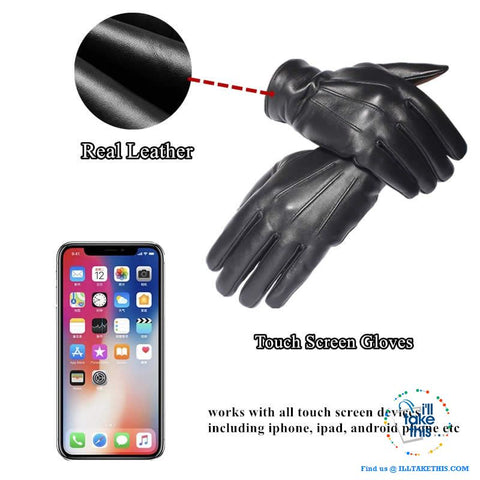 Image of Touch screen Soft Sheepskin Leather Gloves in Black - I'LL TAKE THIS