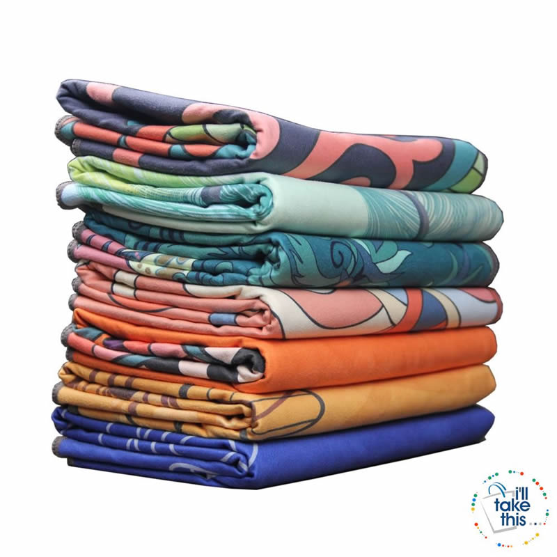 Microfiber Yoga Mat/Towel, Brighten up any Yoga practice with 21 Stylish and funky designs - I'LL TAKE THIS