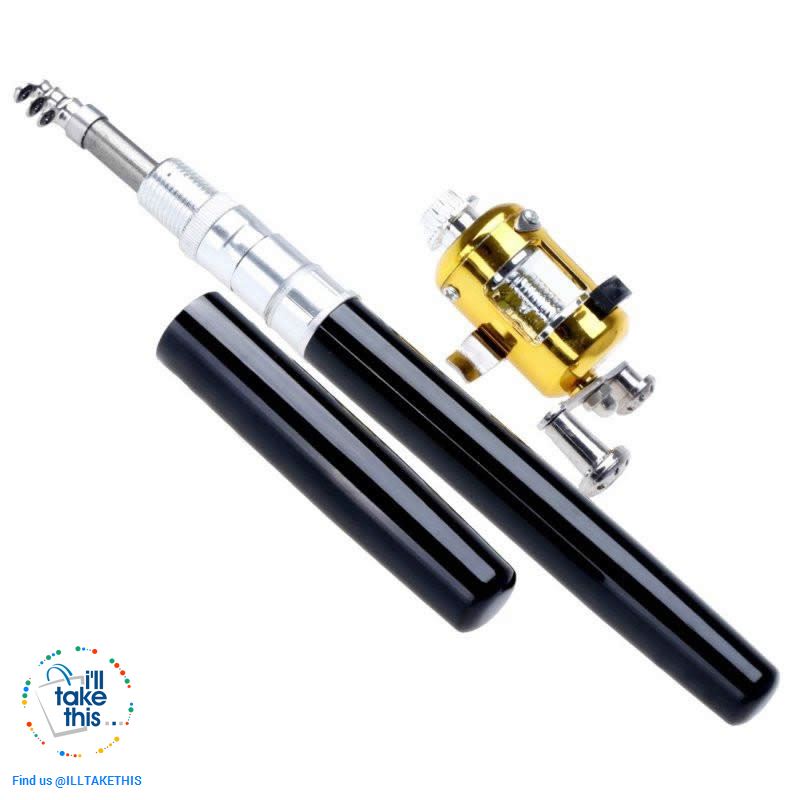 Mini Portable Aluminium Alloy Telescopic Pocket Pen Shape Fishing Rod and Reel - I'LL TAKE THIS