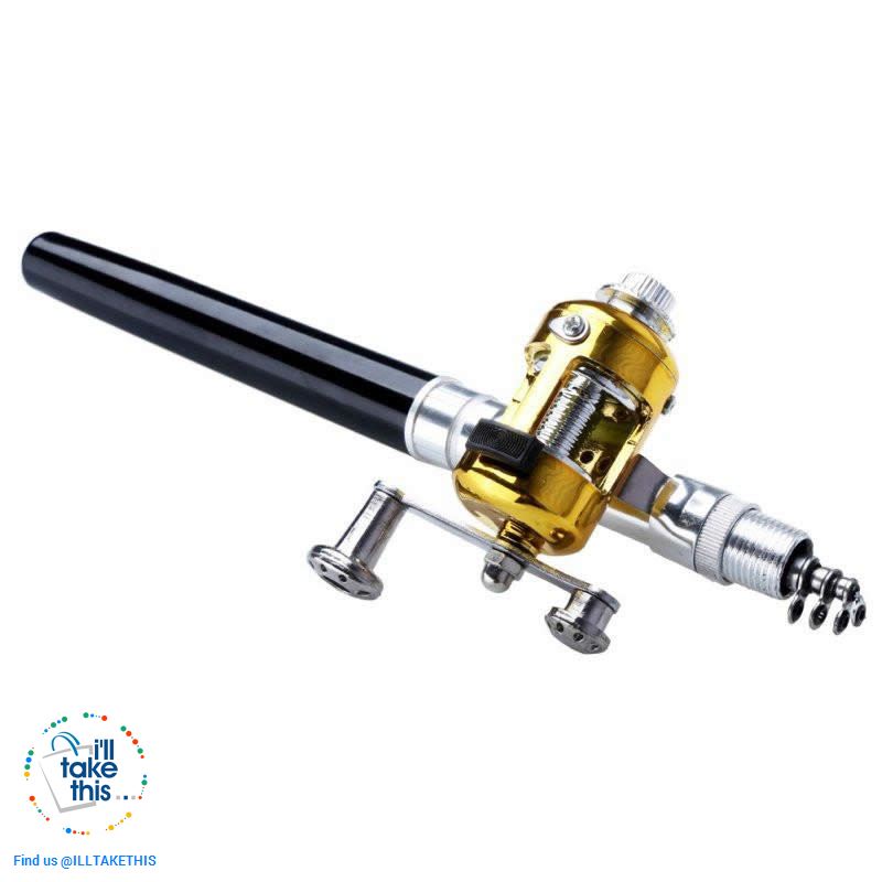 Mini Portable Aluminium Alloy Telescopic Pocket Pen Shape Fishing Rod and Reel - I'LL TAKE THIS