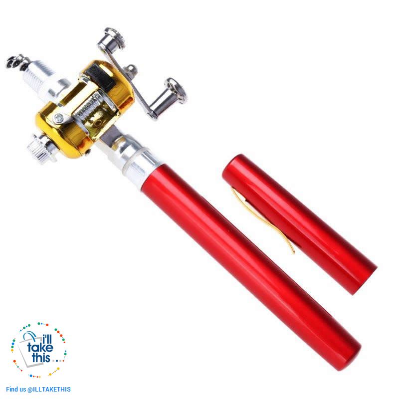 Mini Portable Aluminium Alloy Telescopic Pocket Pen Shape Fishing Rod and Reel - I'LL TAKE THIS