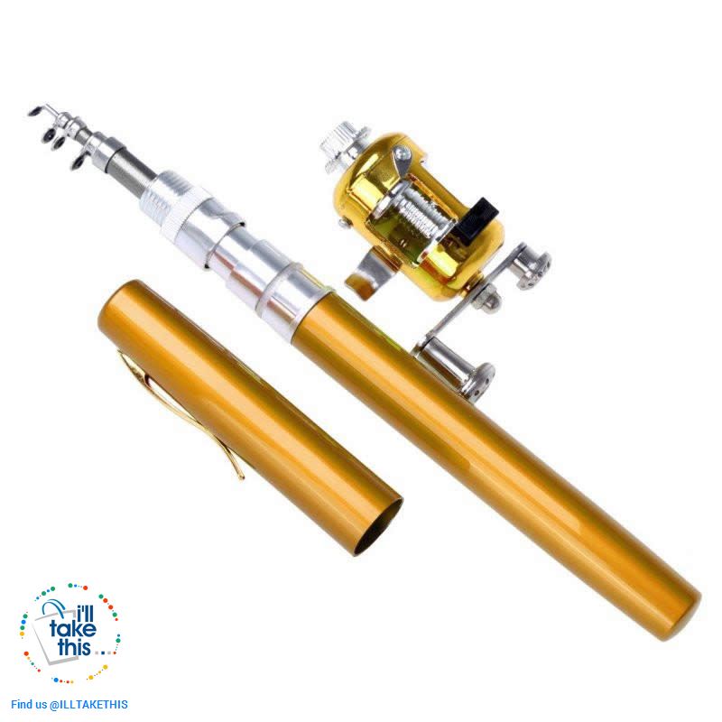 Mini Portable Aluminium Alloy Telescopic Pocket Pen Shape Fishing Rod and Reel - I'LL TAKE THIS