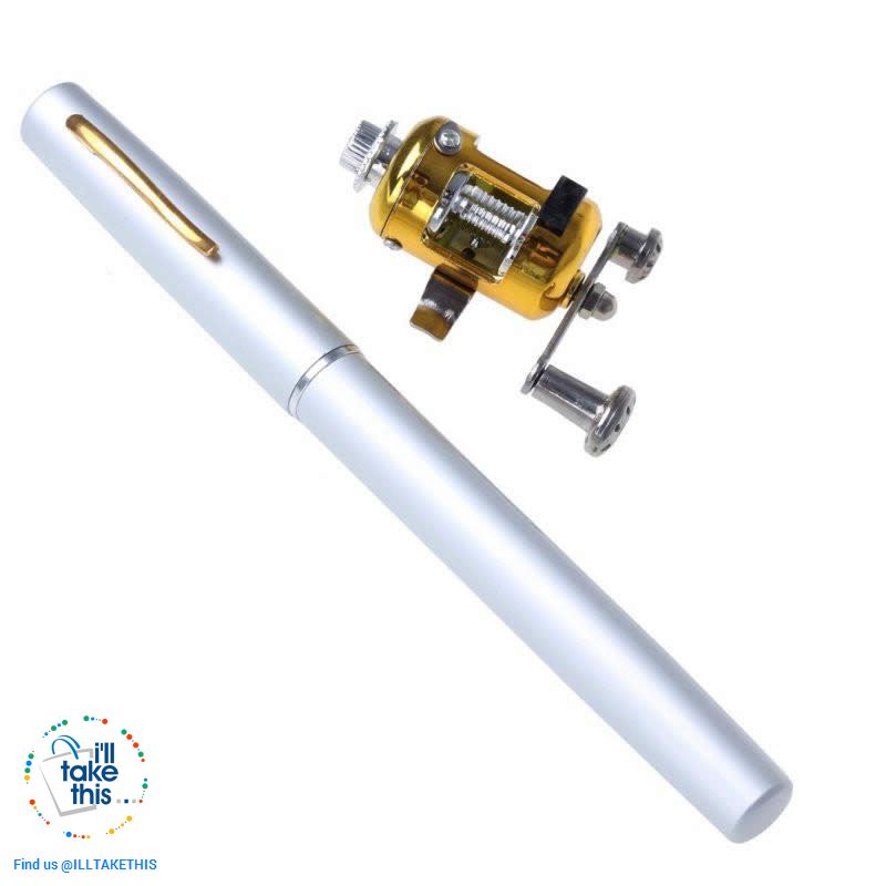 Mini Portable Aluminium Alloy Telescopic Pocket Pen Shape Fishing Rod and Reel - I'LL TAKE THIS