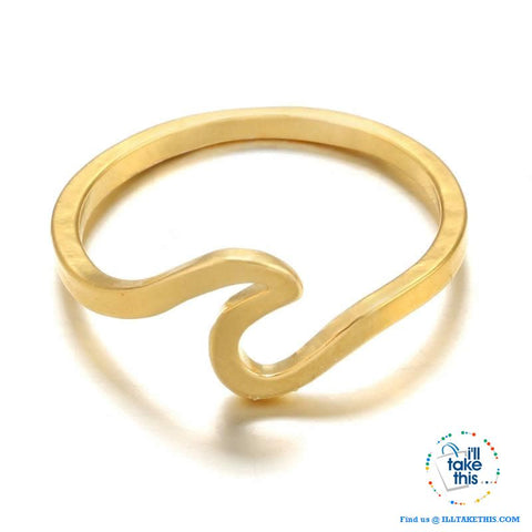 Image of Minimalist Wave Rings for Women, Midi Ring Knuckle in Rose Gold, Gold or Silver - I'LL TAKE THIS