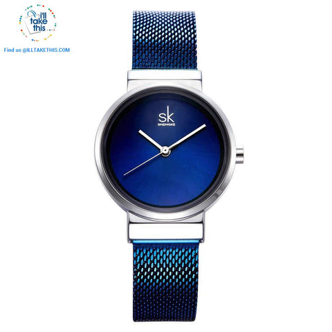 Image of Minimalist Women's close-weave mesh wristwatch, 3 color options set in Silver - I'LL TAKE THIS