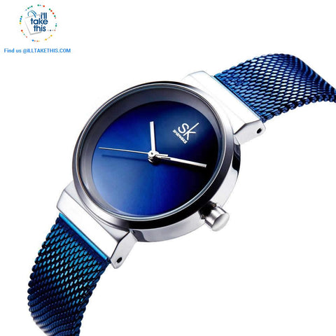 Image of Minimalist Women's close-weave mesh wristwatch, 3 color options set in Silver - I'LL TAKE THIS