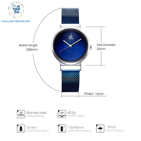 Image of Minimalist Women's close-weave mesh wristwatch, 3 color options set in Silver - I'LL TAKE THIS