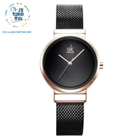Image of Minimalist Women's close-weave mesh wristwatch, 3 color options set in Silver - I'LL TAKE THIS