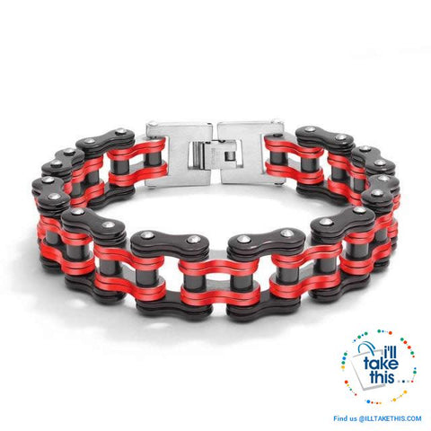 Image of Link Chain Bracelets - 11 Color Options in a Stainless Steel Link Chain Men's Bracelet