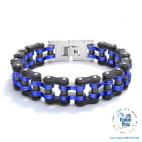 Image of Link Chain Bracelets - 11 Color Options in a Stainless Steel Link Chain Men's Bracelet