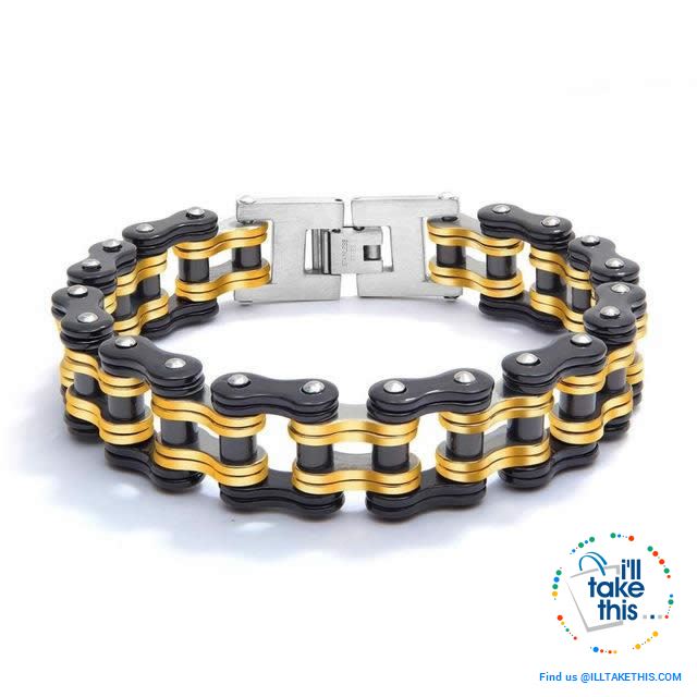 Link Chain Bracelets - 11 Color Options in a Stainless Steel Link Chain Men's Bracelet