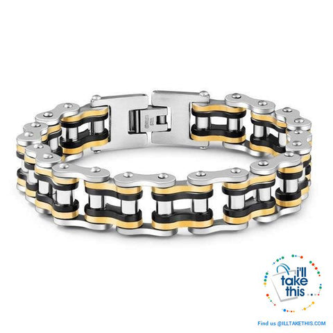 Image of Link Chain Bracelets - 11 Color Options in a Stainless Steel Link Chain Men's Bracelet