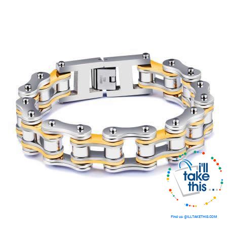 Image of Link Chain Bracelets - 11 Color Options in a Stainless Steel Link Chain Men's Bracelet