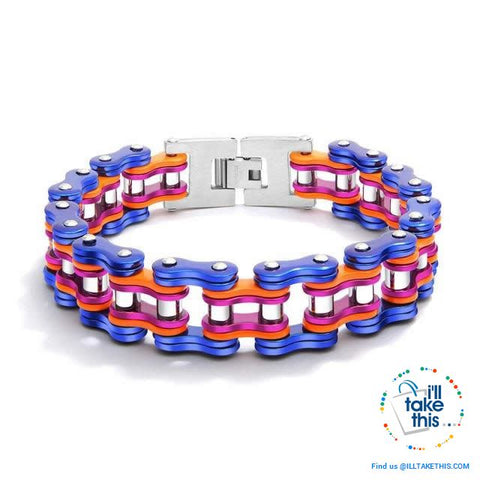 Image of Link Chain Bracelets - 11 Color Options in a Stainless Steel Link Chain Men's Bracelet