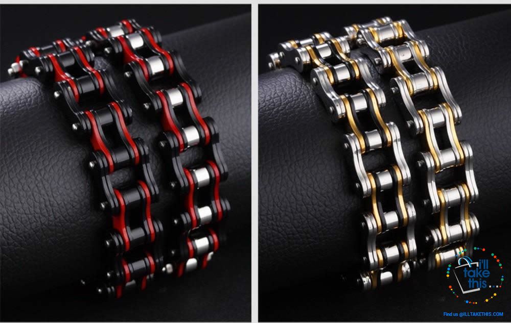 Link Chain Bracelets - 11 Color Options in a Stainless Steel Link Chain Men's Bracelet