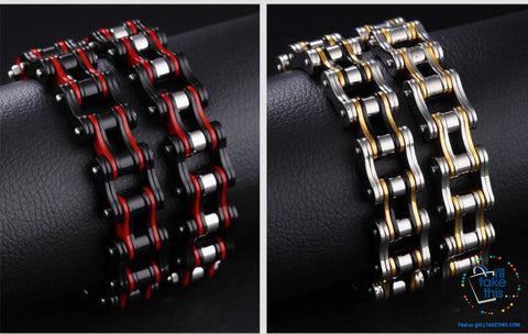 Image of Link Chain Bracelets - 11 Color Options in a Stainless Steel Link Chain Men's Bracelet