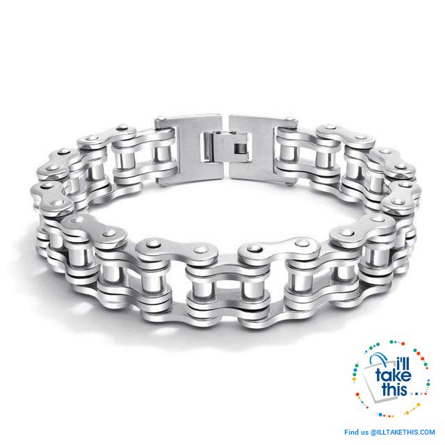 Link Chain Bracelets - 11 Color Options in a Stainless Steel Link Chain Men's Bracelet