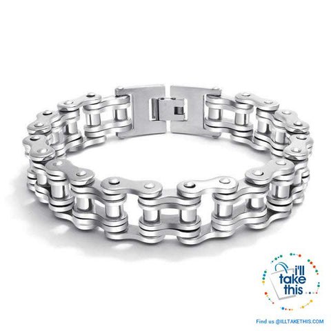 Image of Link Chain Bracelets - 11 Color Options in a Stainless Steel Link Chain Men's Bracelet