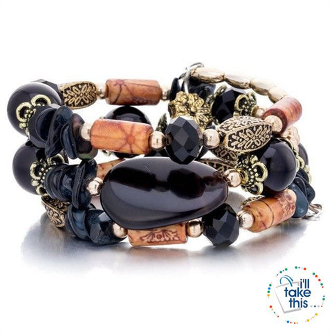 Image of Bohemian Bead/Charm Bracelet Multi-layered, Designed to give a modern stacked Look, 9 Color Options - I'LL TAKE THIS