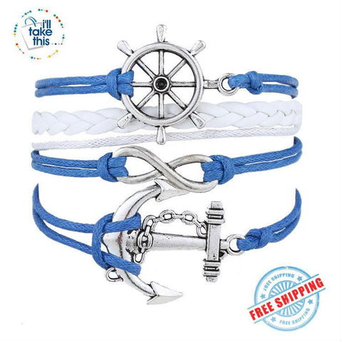 Image of Nautical Charm Bracelet Handmade Rope/Knitting Collection, Channel your inner Skipper - I'LL TAKE THIS