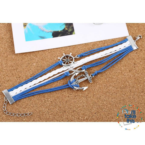 Image of Nautical Charm Bracelet Handmade Rope/Knitting Collection, Channel your inner Skipper - I'LL TAKE THIS