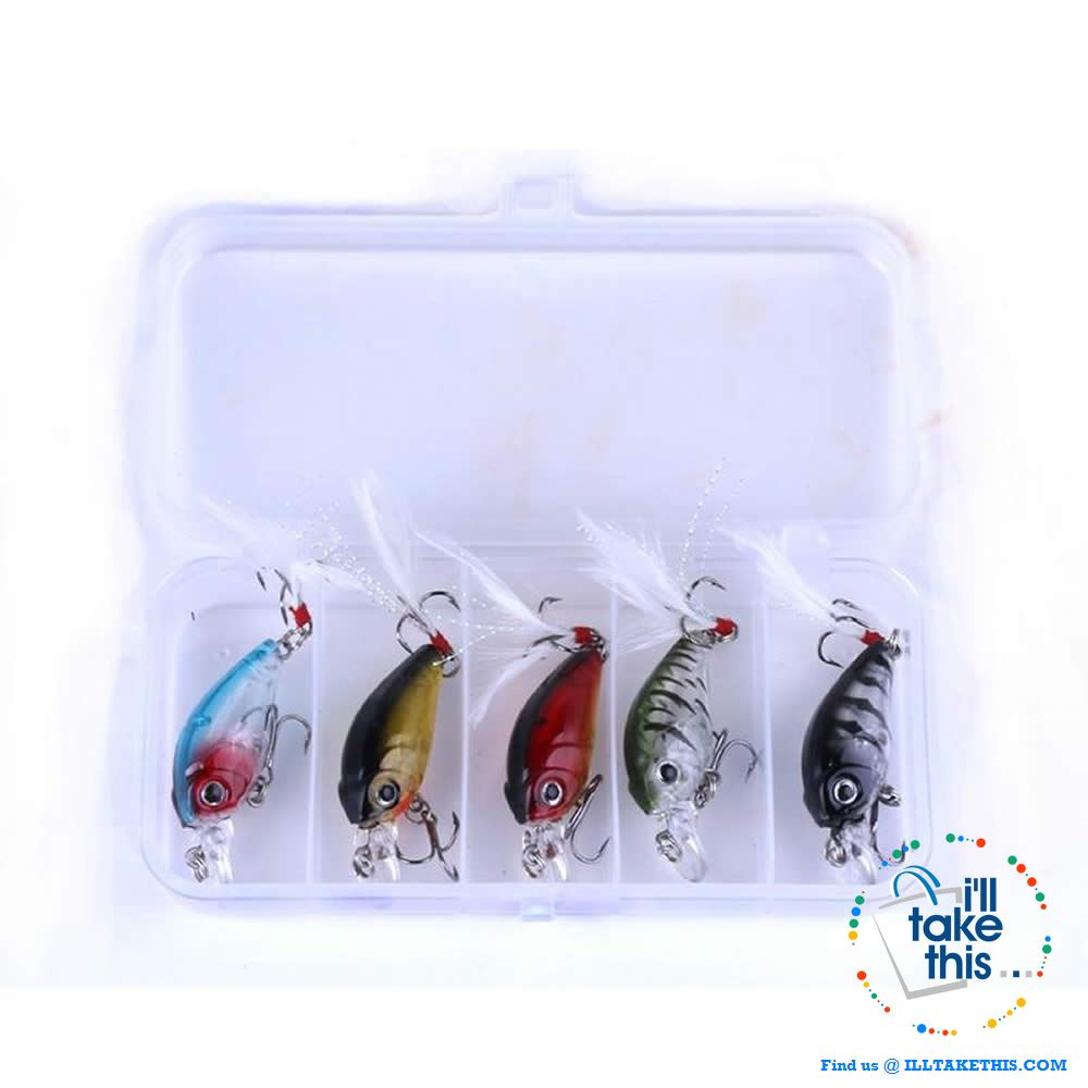 Pack of 5 Crankbait Mini Chubby Fishing Lures  / 45mm 3.4g 0-0.3M - I'LL TAKE THIS