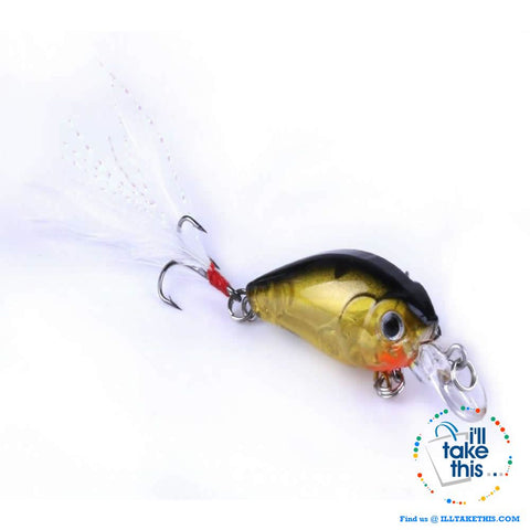 Image of Pack of 5 Crankbait Mini Chubby Fishing Lures  / 45mm 3.4g 0-0.3M - I'LL TAKE THIS