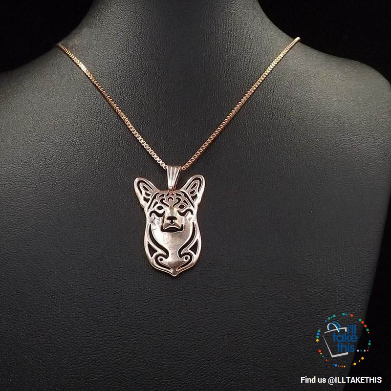 Pembroke Welsh Corgi Pendant with Bonus Link chance Necklace, 3 Color Choices - I'LL TAKE THIS