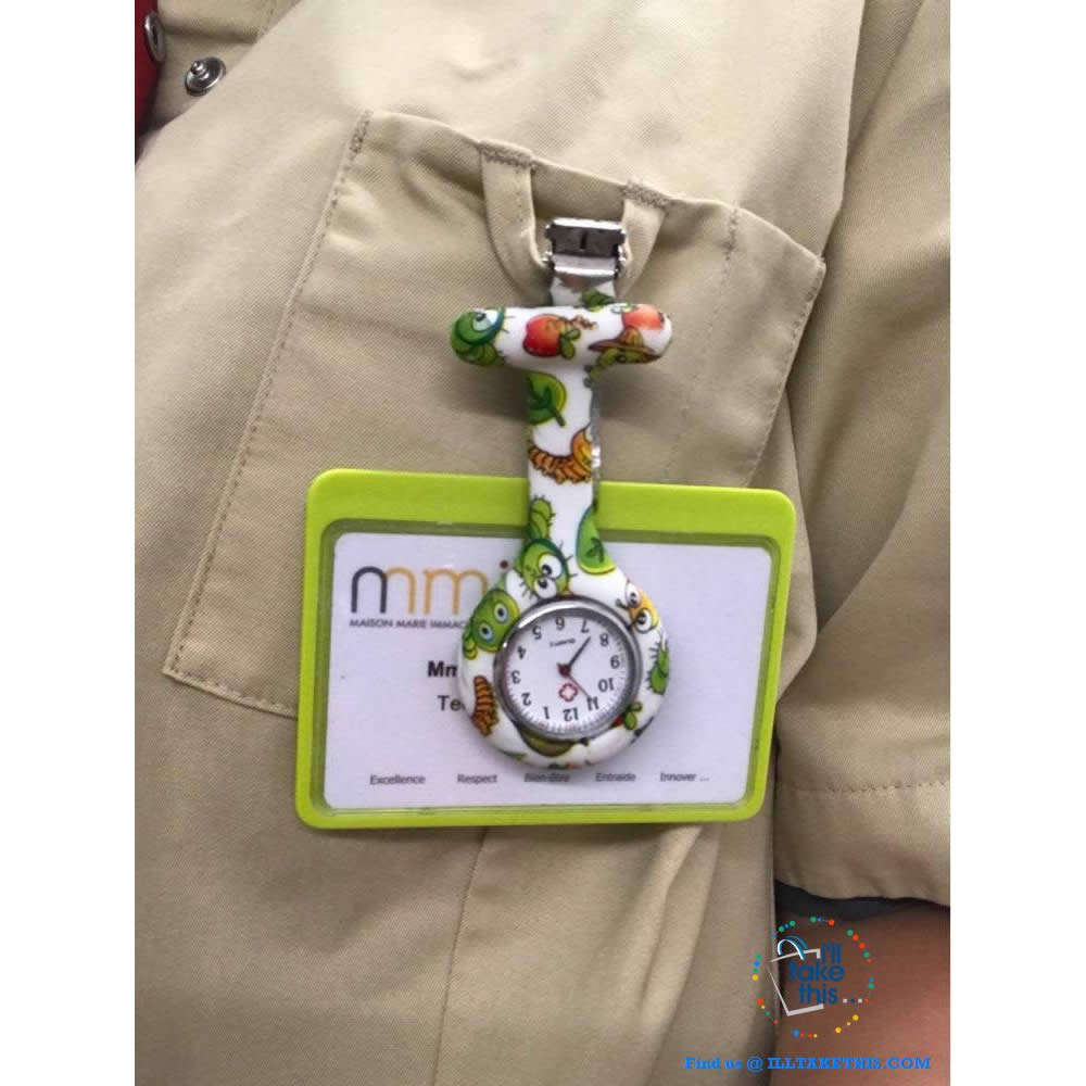 Pocket Watch Nurse Watch Fob Hanging Medical style, Silicone Stainless Round Dial Quartz Fob watch - I'LL TAKE THIS