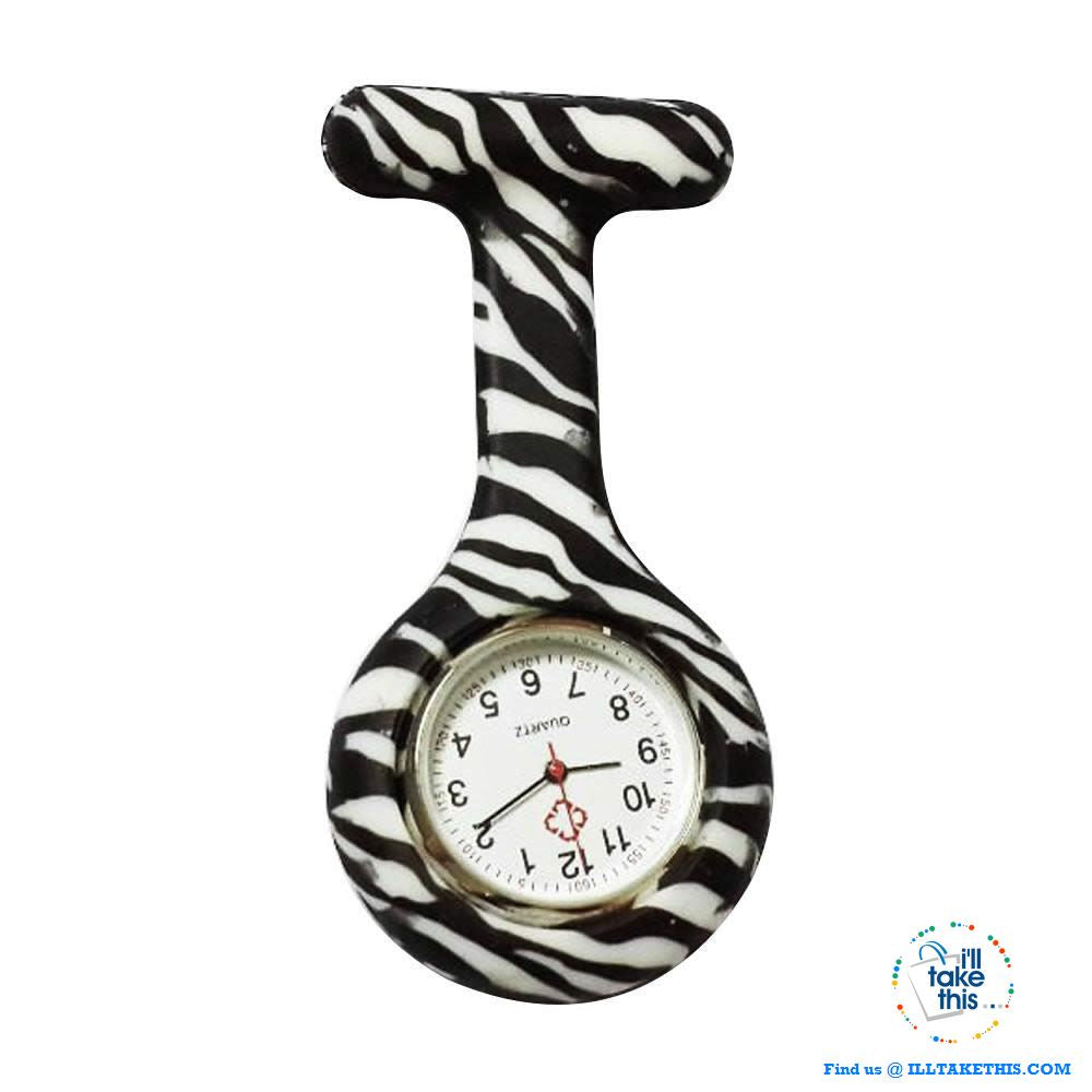 Pocket Watch Nurse Watch Fob Hanging Medical style, Silicone Stainless Round Dial Quartz Fob watch - I'LL TAKE THIS