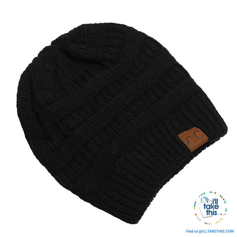 Image of Ponytail Soft stretch Knitted Beanie, Skullies in 25 block Color options - I'LL TAKE THIS