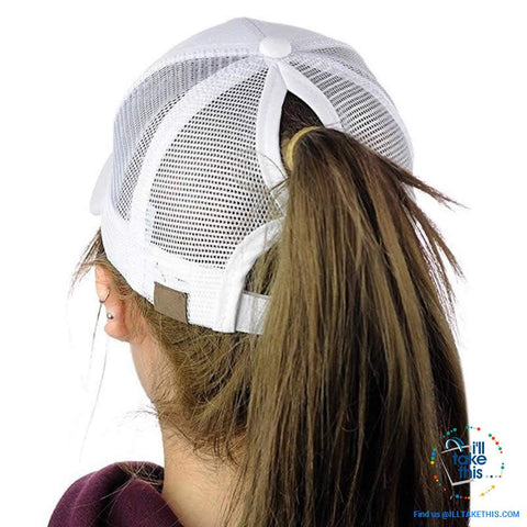 Image of Women's Ponytail Baseball Cap - Aerated with Adjustable Velcro strap, 7 colors - I'LL TAKE THIS