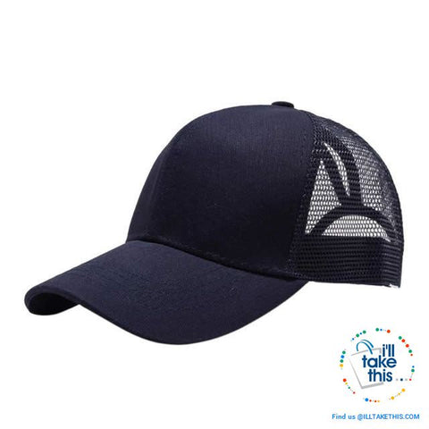 Image of Women's Ponytail Baseball Cap - Aerated with Adjustable Velcro strap, 7 colors - I'LL TAKE THIS