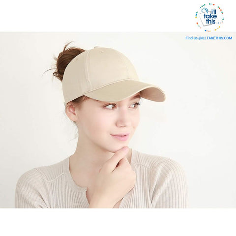 Image of Ponytail Baseball Cap for Women of All ages, one Size - 7 color options - I'LL TAKE THIS