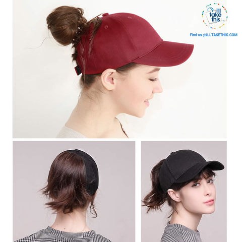 Image of Ponytail Baseball Cap for Women of All ages, one Size - 7 color options - I'LL TAKE THIS
