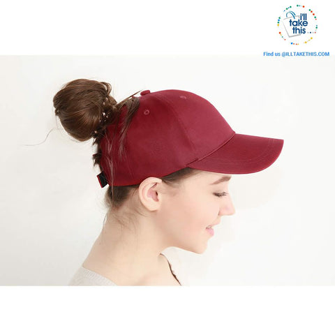 Image of Ponytail Baseball Cap for Women of All ages, one Size - 7 color options - I'LL TAKE THIS