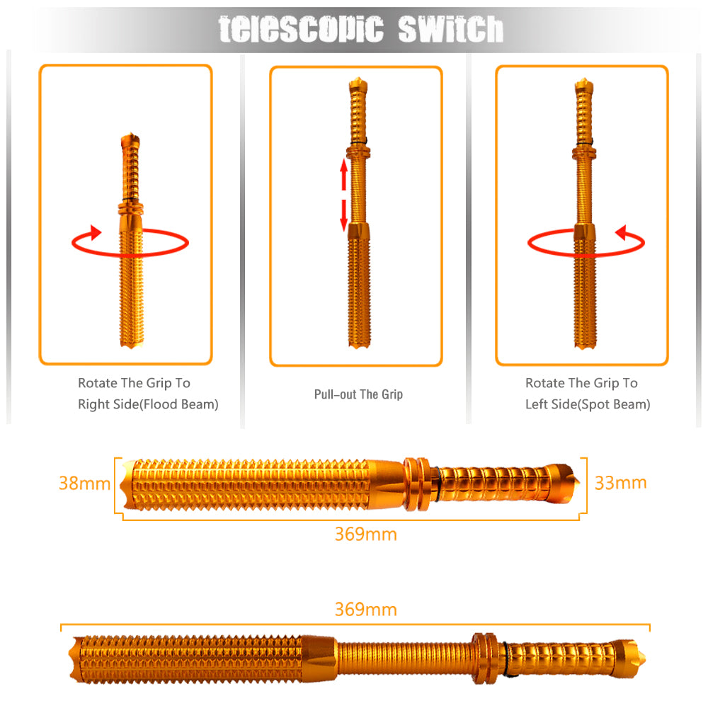 Baton Flashlight Self Defense powerful LED Telescoping cree xml t6 torch tactical flashlight, 18650 rechargeable - I'LL TAKE THIS
