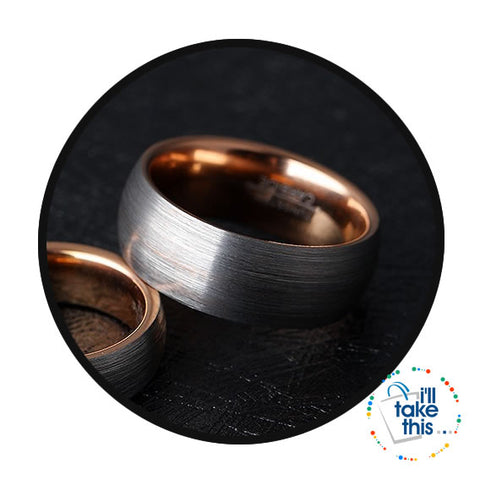 Image of Hand-crafted Wedding, Engagement, Couples Rings in Tungsten Steel - Rose Gold or Black Color đ - I'LL TAKE THIS